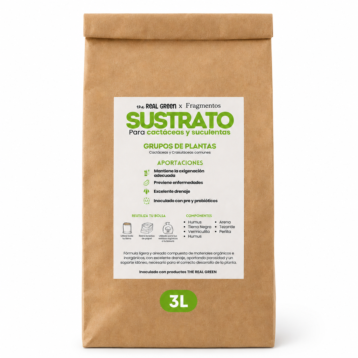 Sustrato para cactáceas y suculentas 3L